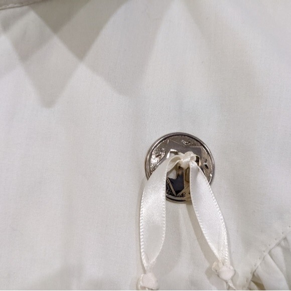 Vtg Western Style Pearl Button Blouse, Cream, Carol's Country Corner, Women's 6 - Picture 3 of 12